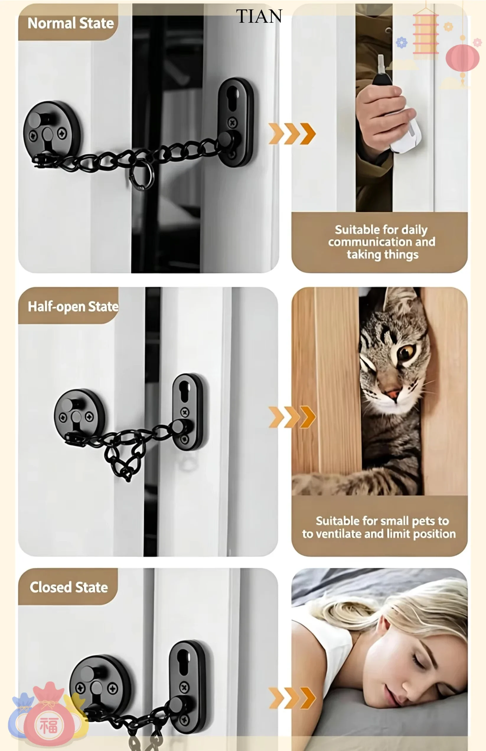 Serrure de sécurité à chaîne T - Security Chain Door avis et prix